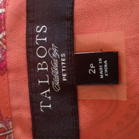 Talbots Multicolor Silk Paisley Flowing Skirt, Size 2 Petite - Picture 6 of 7